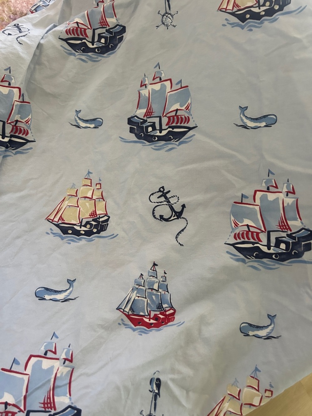 💚 POTTERY BARN KIDS boat sailboat nautical theme F/Q duvet